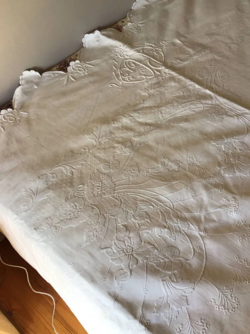 Couvre lit coton blanc