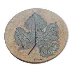 Céramique murale feuille Roger Capron, France années 60-70