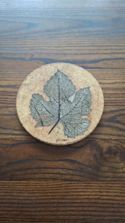 Céramique murale feuille Roger Capron, France années 60-70