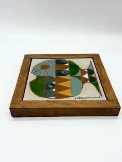 Céramique murale « poisson » signée Beauregard, 1960
