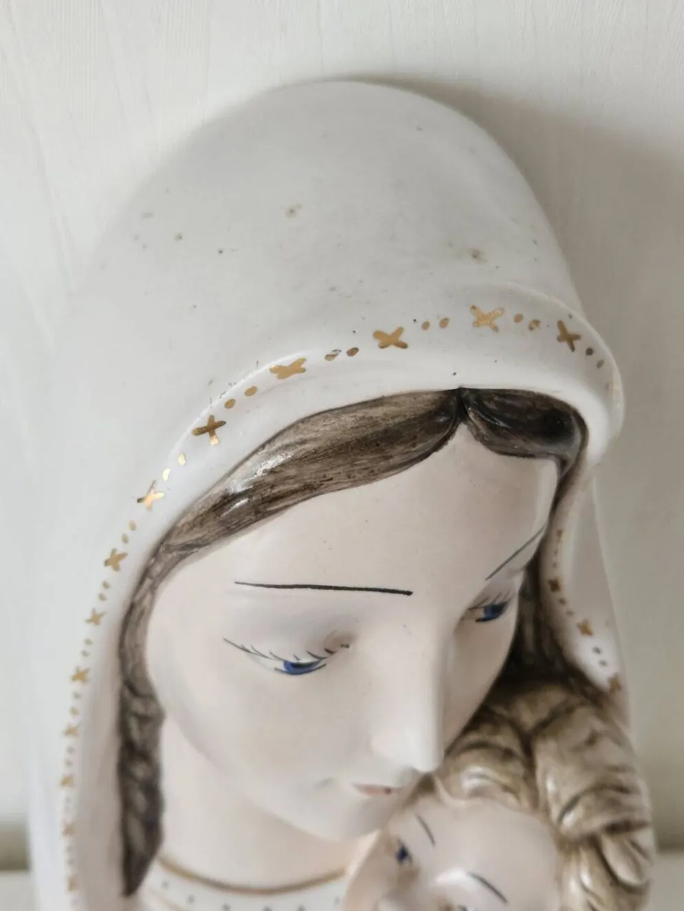 Céramique murale Vierge à l'enfant Italie vintage