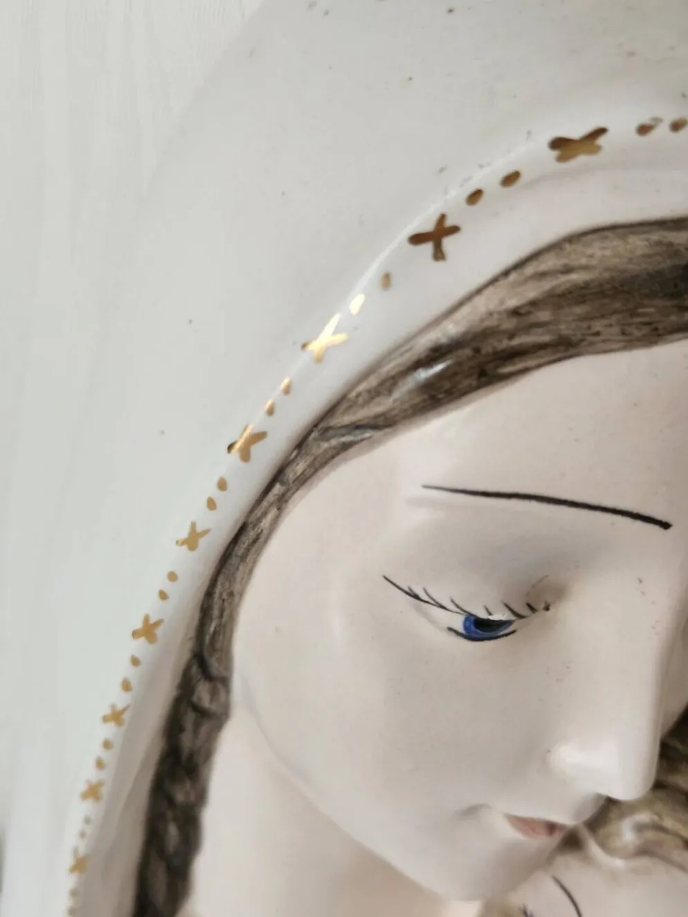 Céramique murale Vierge à l'enfant Italie vintage
