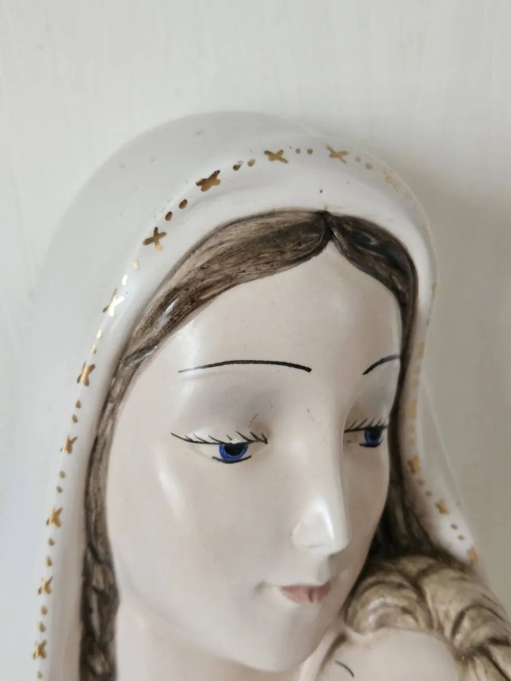 Céramique murale Vierge à l'enfant Italie vintage