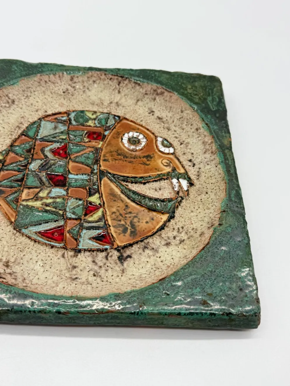Céramique mural "poisson" – roland zobel, les cyclades 1970s