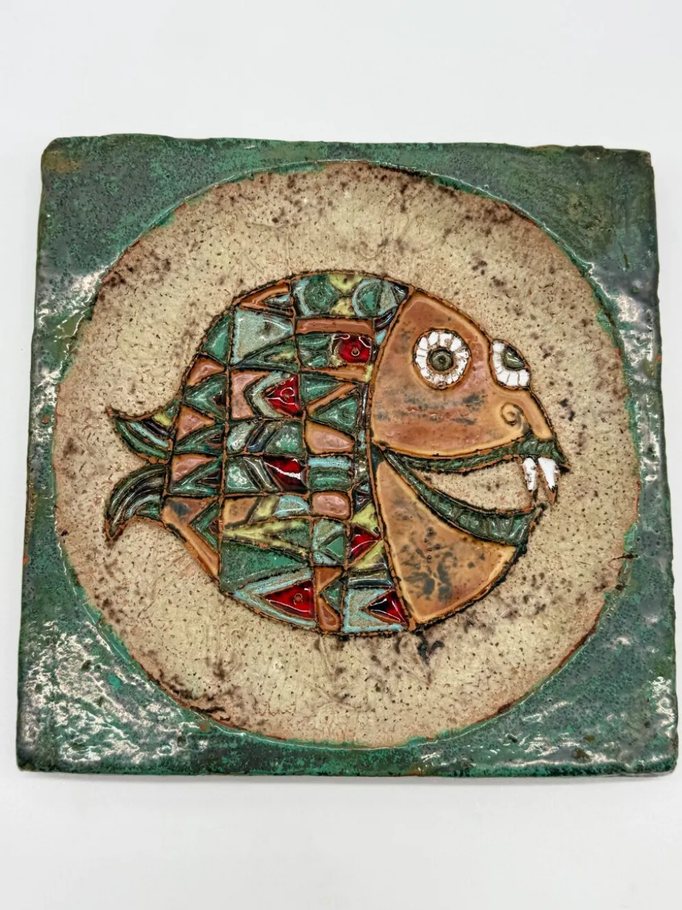 Céramique mural "poisson" – roland zobel, les cyclades 1970s