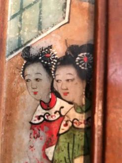 Écran chinois scène de genre sur albâtre