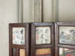 Écran chinois scène de genre sur albâtre