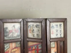Écran chinois scène de genre sur albâtre