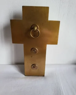 Croix Bénitier en Onyx et émail cloisonné