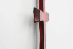 Croix en céramique émaillée rouge par Vandeweghe pour Amphora, Belgique, vers 1960