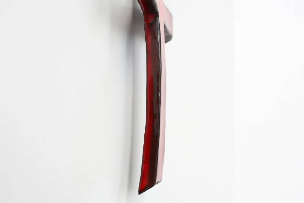 Croix en céramique émaillée rouge par Vandeweghe pour Amphora, Belgique, vers 1960