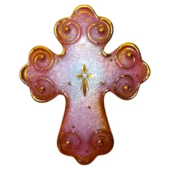 Croix en émail de Limoges, Atelier P. Bonhomme, années 1990 - Fabriquée à la main