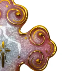 Croix en émail de Limoges, Atelier P. Bonhomme, années 1990 - Fabriquée à la main