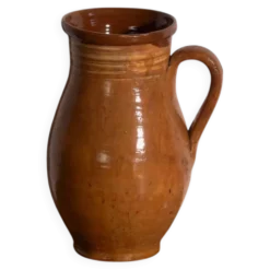 Cruche ancienne en céramique populaire vernissée – Europe centrale, vers 1930