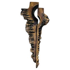 Crucifix en bronze brutaliste