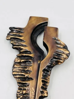 Crucifix en bronze brutaliste