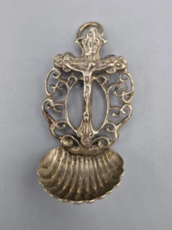 Cuillère coquille en argent 800 religieuse Italie Padoue années 1950