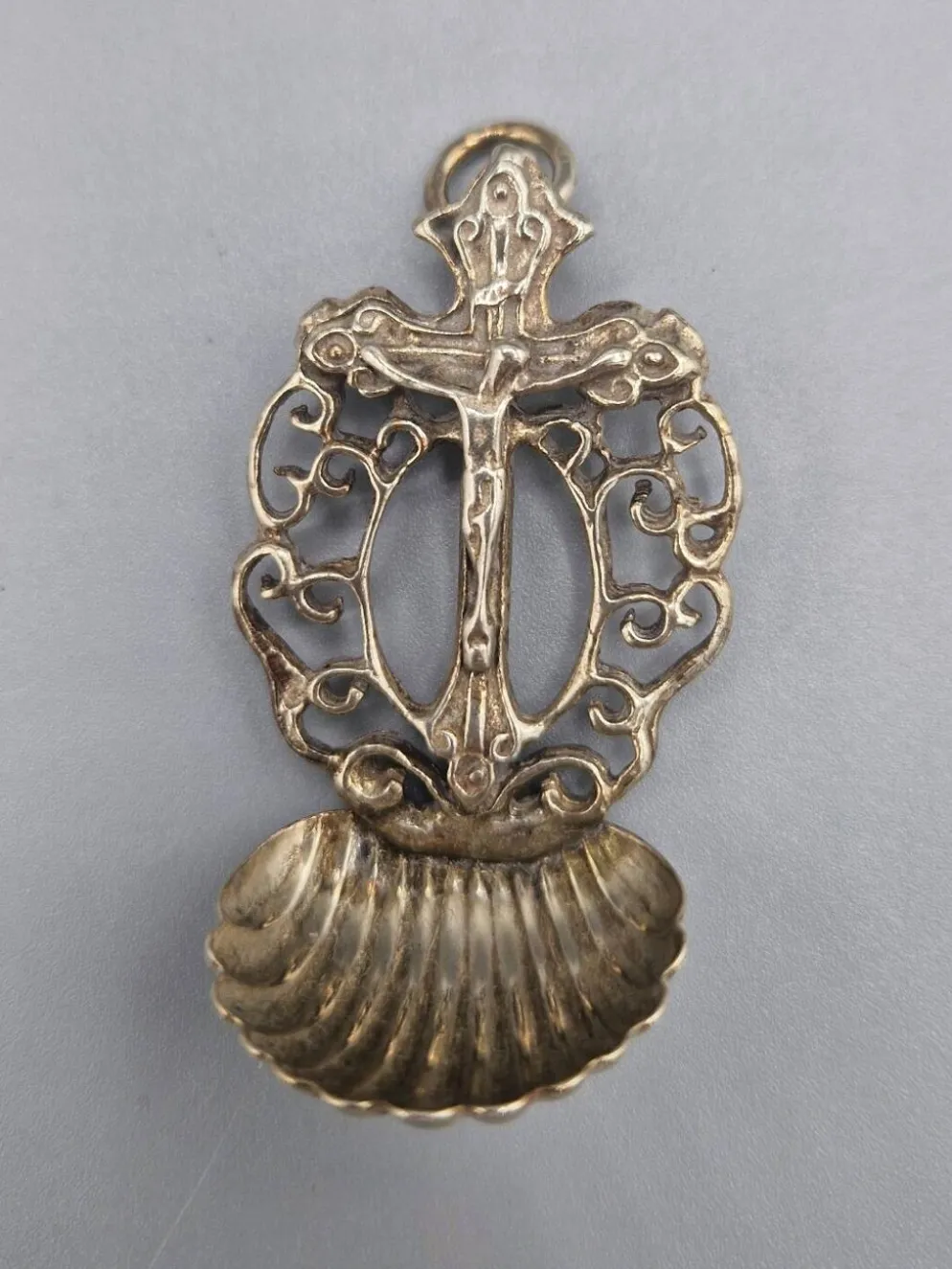 Cuillère coquille en argent 800 religieuse Italie Padoue années 1950