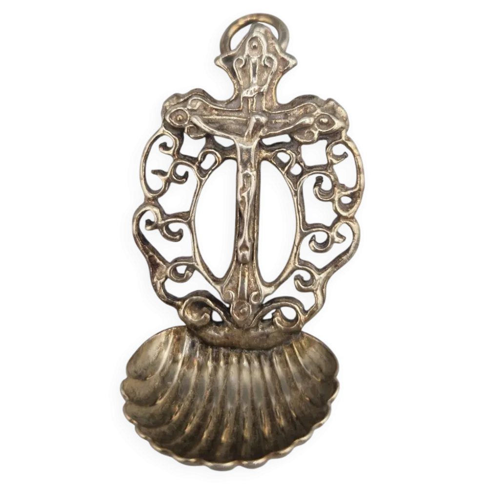 Cuillère coquille en argent 800 religieuse Italie Padoue années 1950