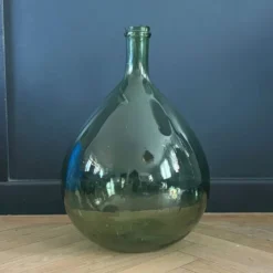 Dame-jeanne ancienne en verre vert