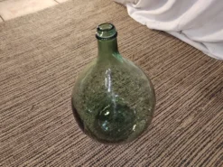 Dame jeanne ancienne verre fumé vert