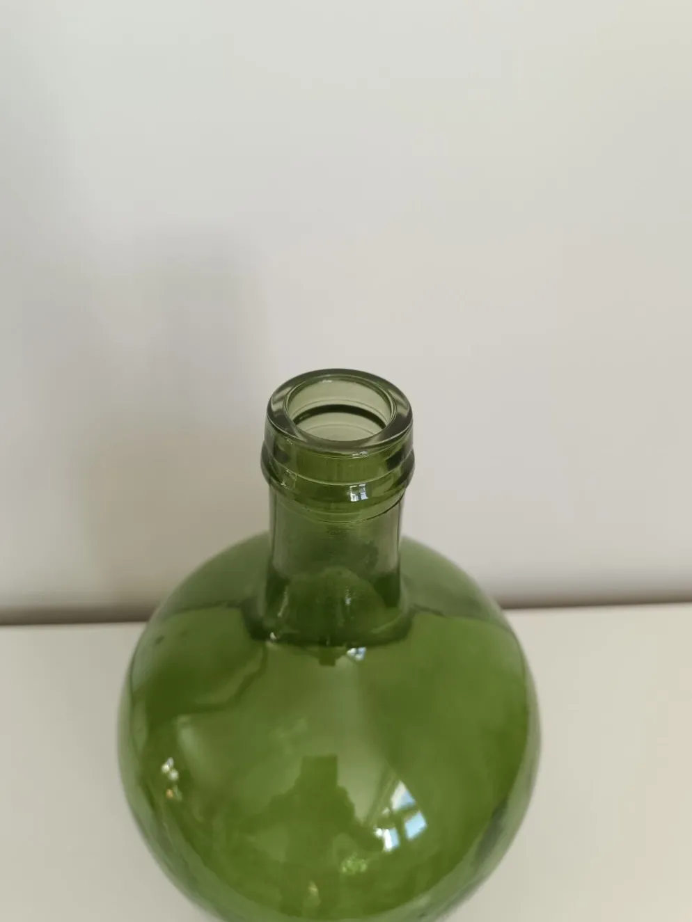 Dame Jeanne / bonbonne en verre vintage 4L verte