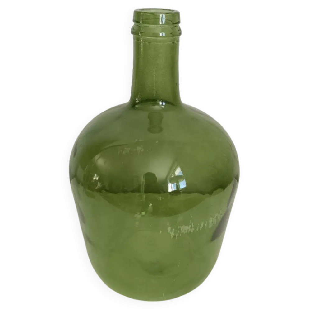 Dame Jeanne / bonbonne en verre vintage 4L verte