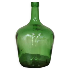 Dame Jeanne bonbonne verre vert émeraude vintage 25cm