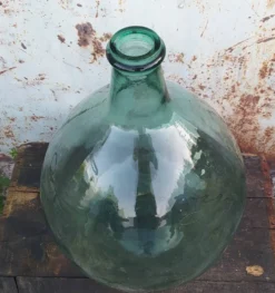 Dame jeanne bouteille jarre ancienne en verre vert