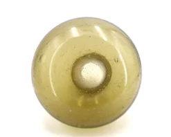 Dame Jeanne en verre bullé vert de Biot, années 50