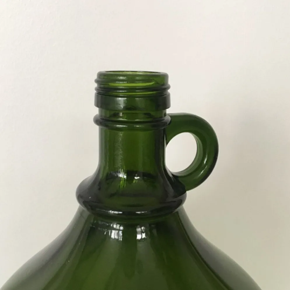 Dame jeanne en verre vert olive 5l