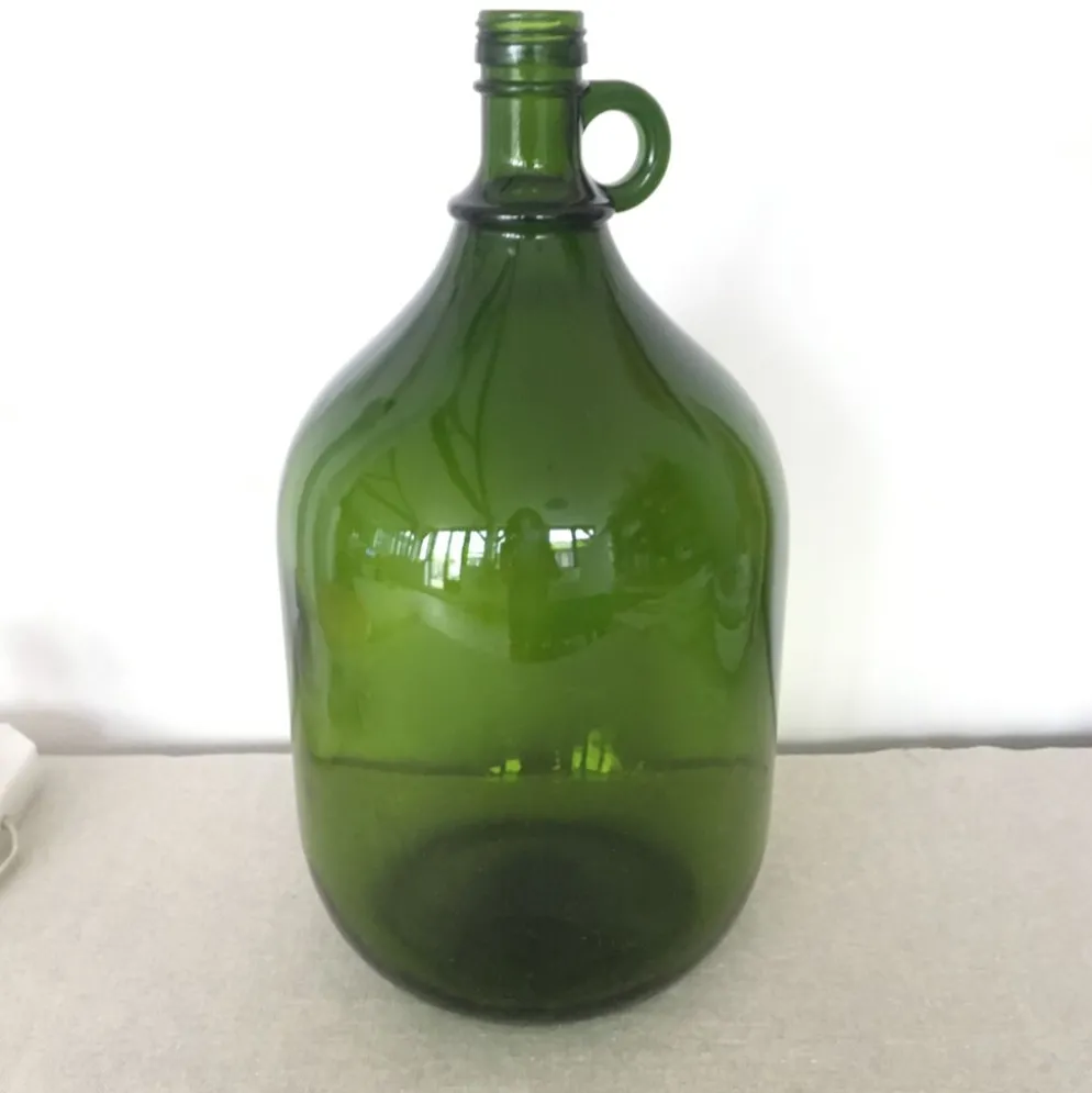 Dame jeanne en verre vert olive 5l