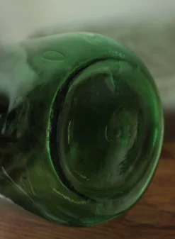 Dame jeanne Viresa Bonbonne en verre vert foncé