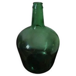 Dame jeanne Viresa Bonbonne en verre vert foncé
