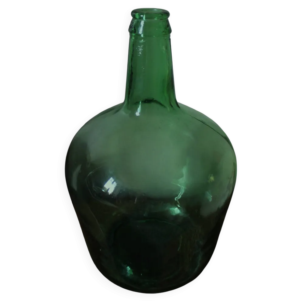 Dame jeanne Viresa Bonbonne en verre vert foncé
