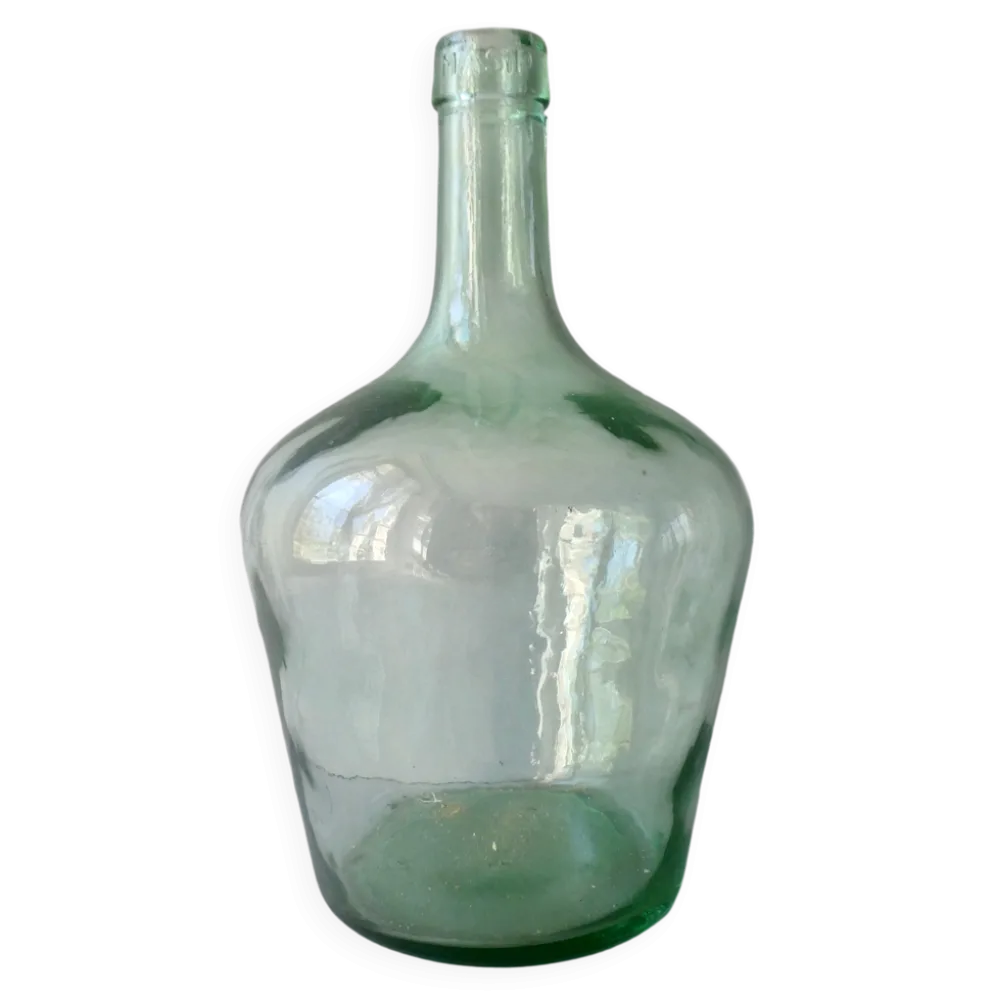 Damme-Jeanne en verre vert, Masip, vintage