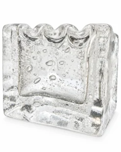 Daum Nancy vide poches quadrangulaires cendrier en verre épais bullé