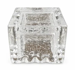 Daum Nancy vide poches quadrangulaires cendrier en verre épais bullé