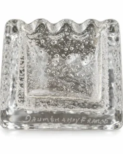 Daum Nancy vide poches quadrangulaires cendrier en verre épais bullé