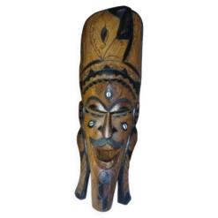 Décoration murale ou à poser grand masque africain en bois sculptés