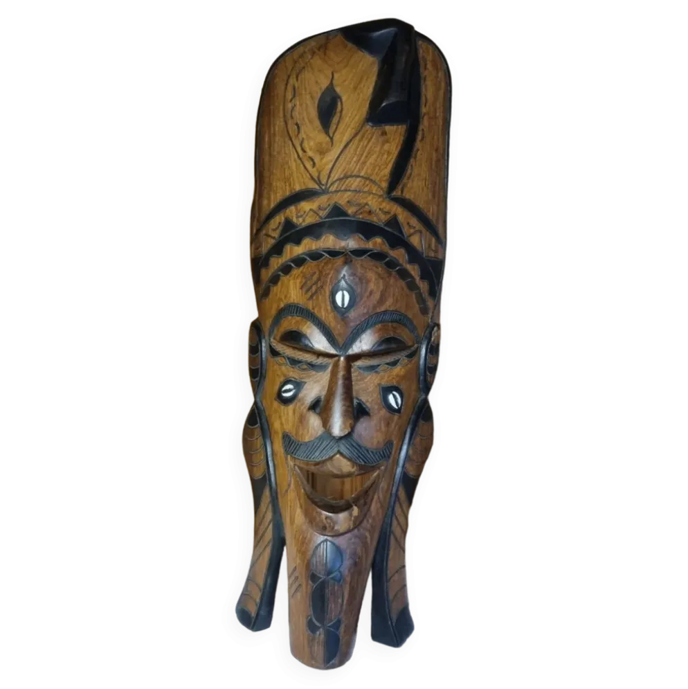 Décoration murale ou à poser grand masque africain en bois sculptés