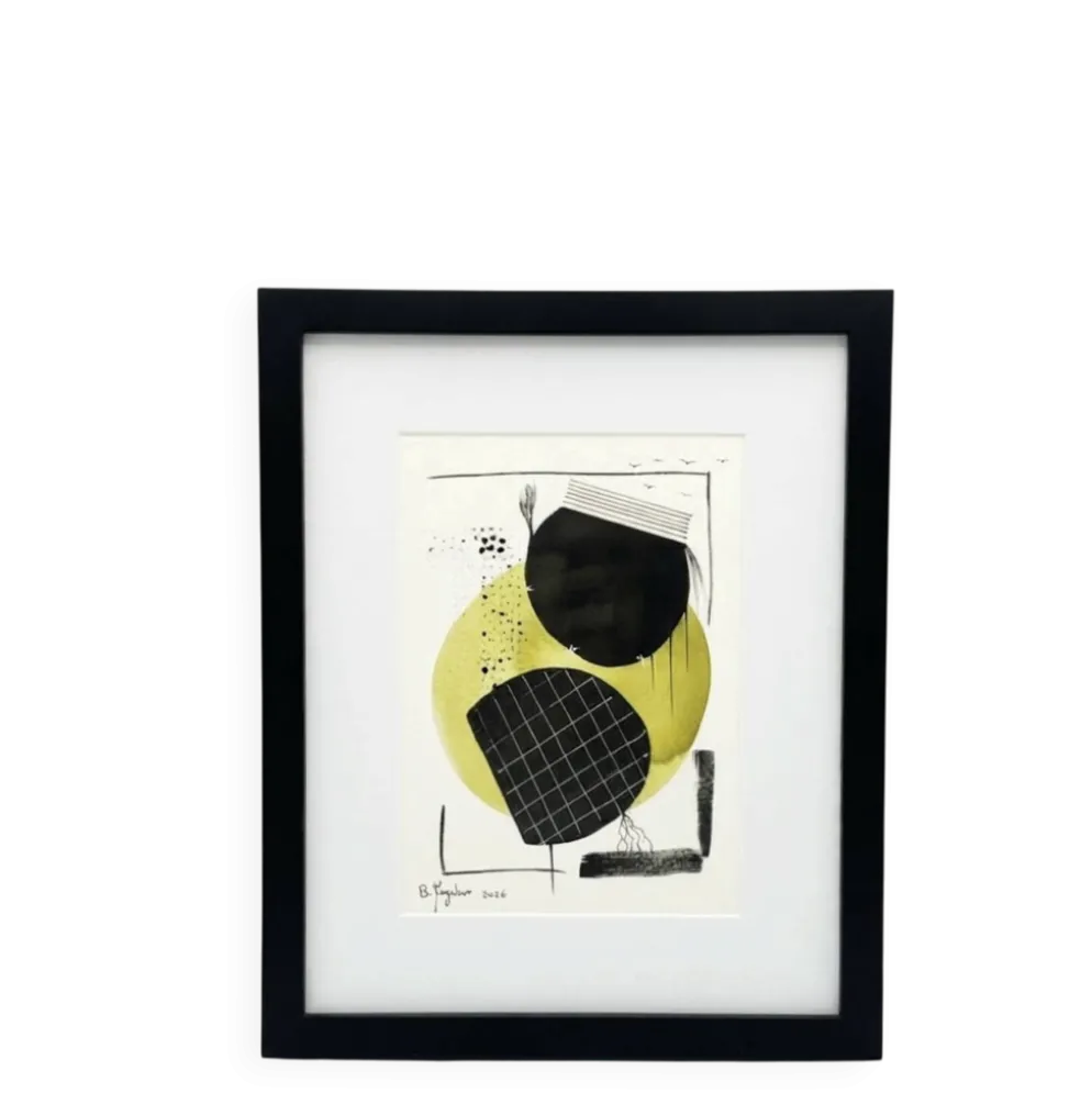 Dessin abstrait original encadré – Bertrand Mugabure (Coté Akoun)