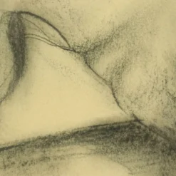 Dessin au fusain Femme Nu Étude Art Encadré
