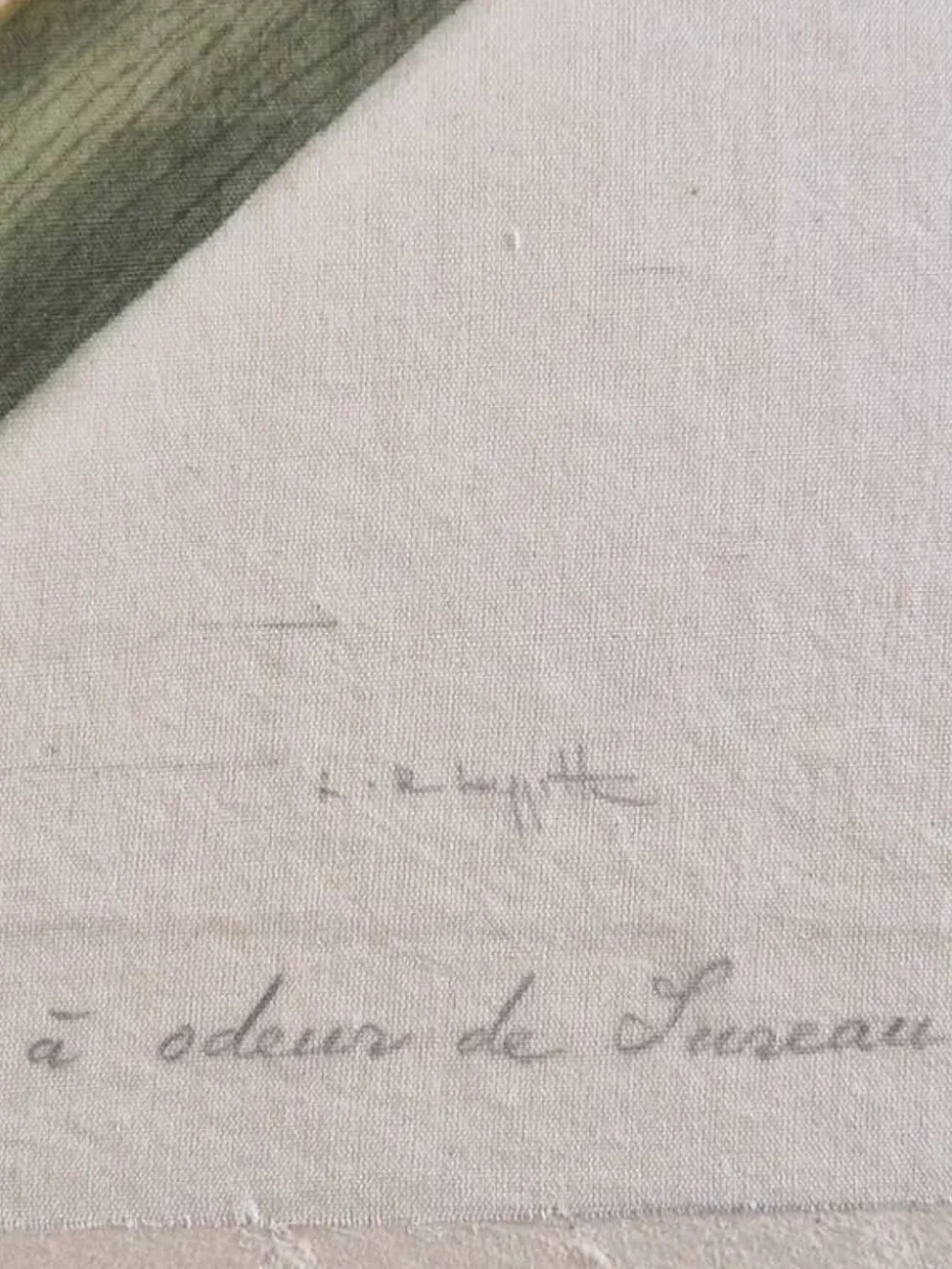 Dessin à l'aquarelle sur soie - Iris - La Roche Laffitte (Né en 1943)