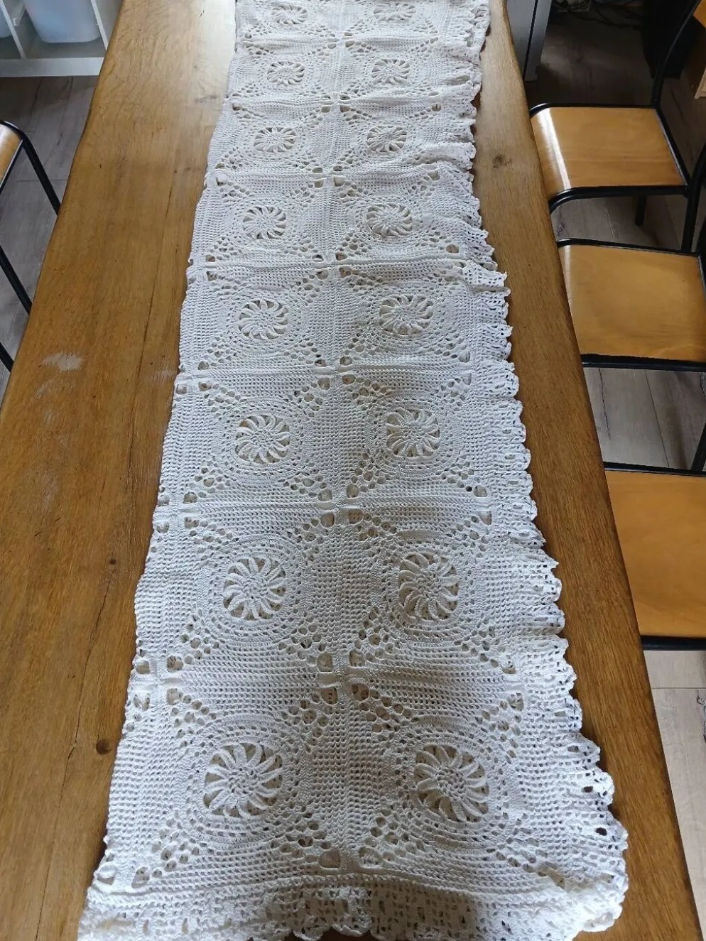 Dessus de lit ancien en crochet fait main