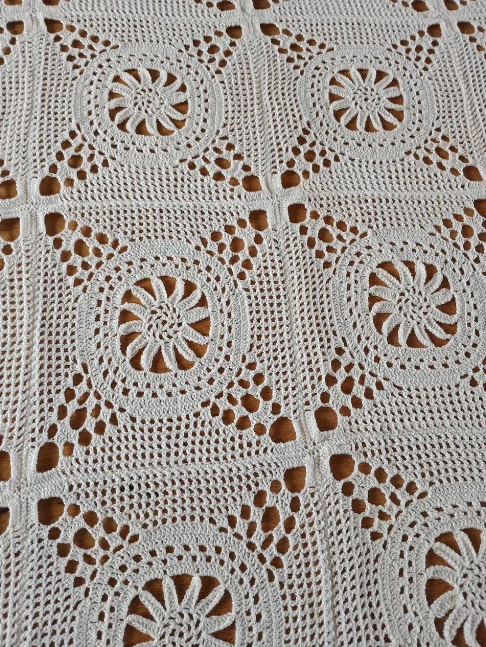 Dessus de lit ancien en crochet fait main
