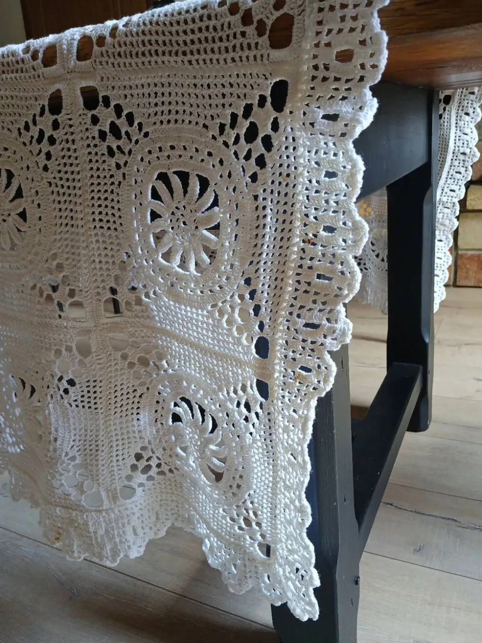 Dessus de lit ancien en crochet fait main