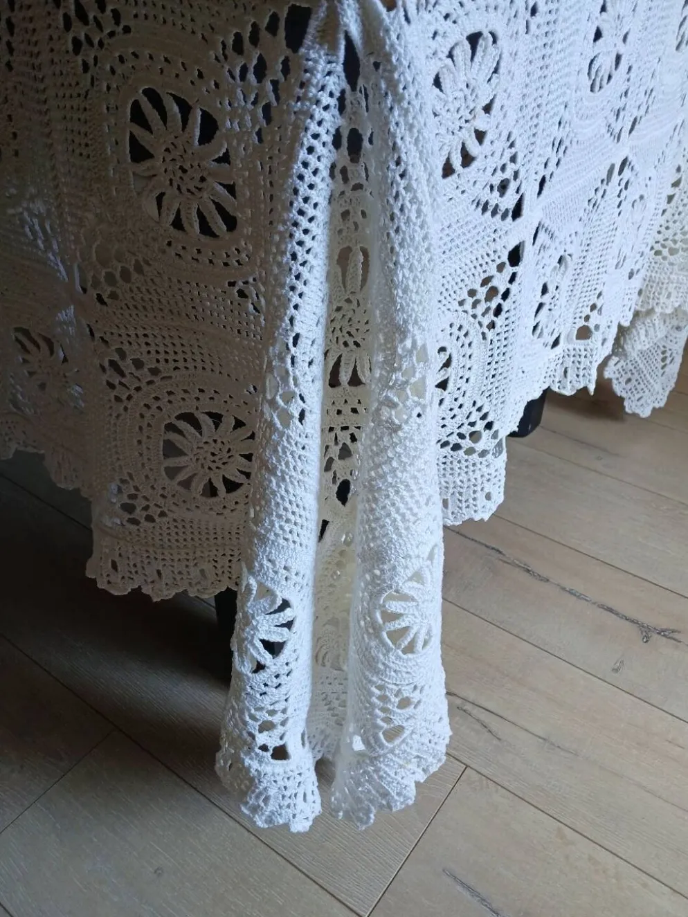 Dessus de lit ancien en crochet fait main