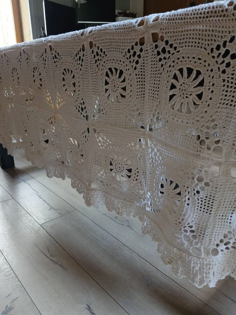 Dessus de lit ancien en crochet fait main