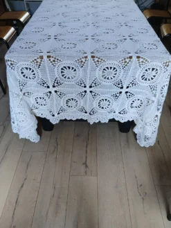 Dessus de lit ancien en crochet fait main